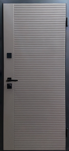 Металлическая дверь с панелями серого цвета МДФ RAL