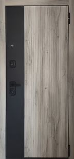 Стальная дверь с панелями MDF ПВХ с черной вставкой
