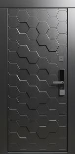 Входная дверь со скрытыми петлями, электронным замком и панелями МДФ с 3D фрезеровкой